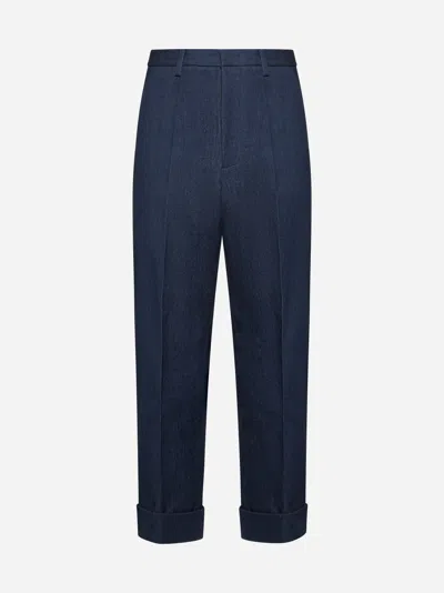 Valentino Blue Denim Straight Trousers