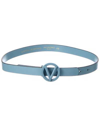 Valentino By Mario Valentino Baby Leather Belt In Black