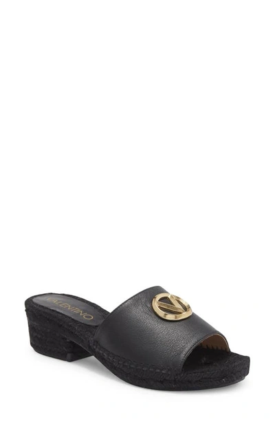 Valentino By Mario Valentino Gina Espadrille Platform Sandal In Black