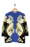 Valentino Colorblock Embroidered Wool & Cashmere Sweater In Nero/ Lime/ Cloud