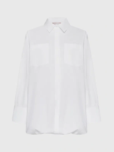 Valentino Cotton Mini Shirt Dress In White