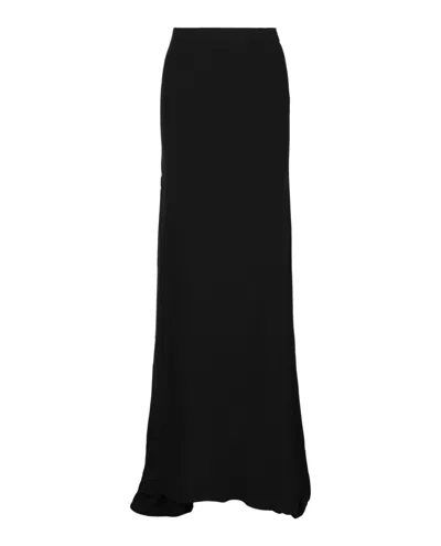Valentino Fluid Silk Maxi Skirt In Black