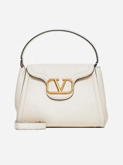 Valentino Garavani Alltime Leather Hand Bag In White