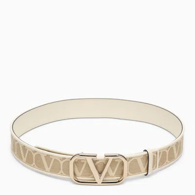 Valentino Garavani Belt Toile Iconographe Beige With Vlogo Women