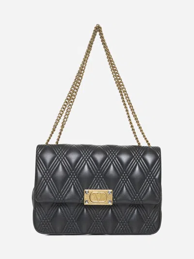 Valentino Garavani Black Large Quiltie 67 Shoulder Bag