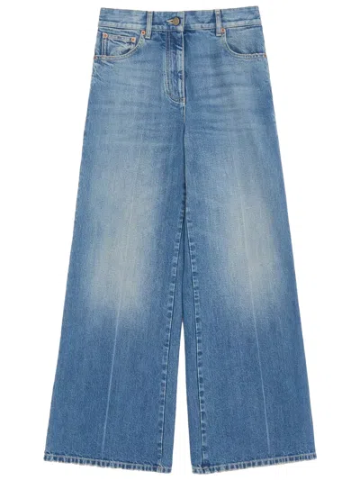Valentino Garavani Jeans A Gamba Ampia In Blue
