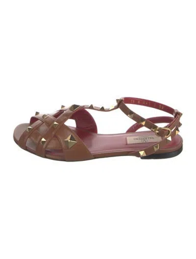 Pre-owned Valentino Garavani Leather Gladiator Sandals In Brown