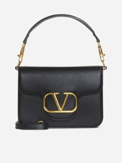 Valentino Garavani Loco' Leather Shoulder Bag In Black