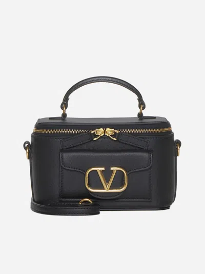 Valentino Garavani Loco Vanity Case Leather Bag In Gold