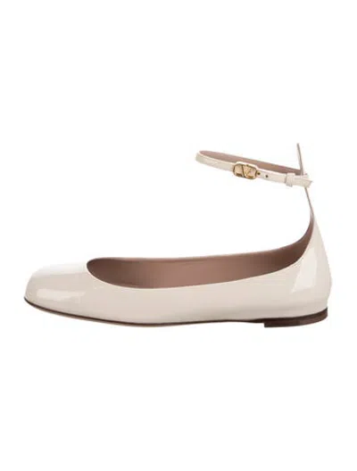 Pre-owned Valentino Garavani Patent Leather Ballet Flats In Neutrals