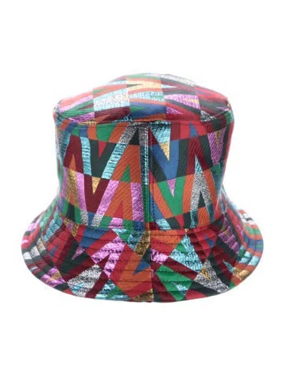 Pre-owned Valentino Garavani Pattern Bucket Hat In Red