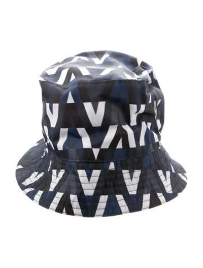 Pre-owned Valentino Garavani Printed Bucket Hat In Blue