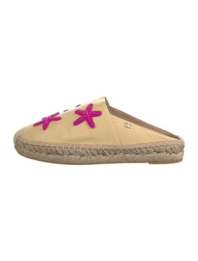 Pre-owned Valentino Garavani Raffia Graphic Print Espadrilles W/ Tags In Neutrals