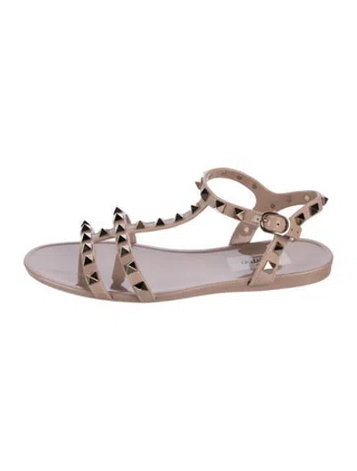 Pre-owned Valentino Garavani Rubber Gladiator Sandals In Neutrals