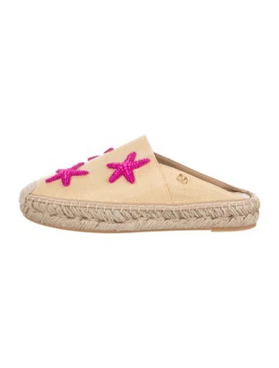 Pre-owned Valentino Garavani Straw Patterned Espadrilles W/ Tags In Neutrals