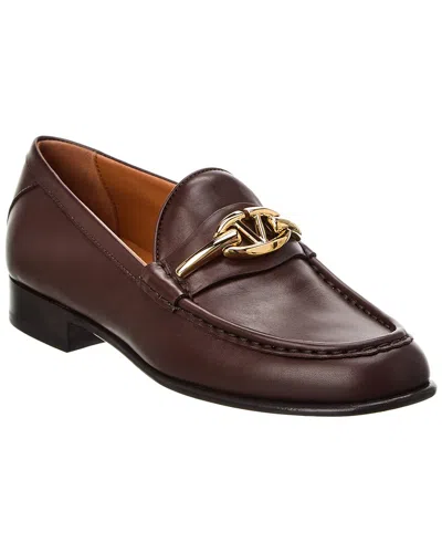 Valentino Garavani Valentino Vlogo Leather Loafer In Brown