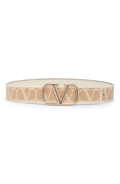 Valentino Garavani Vlogo Signature Raffia Bracelet In Yt3 Naturale/ Ivory