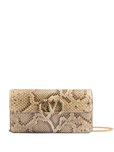 Valentino Garavani Vlogo Signature Wallet-on-chain In Neutrals