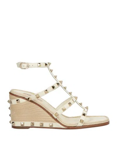 Valentino Garavani Woman Espadrilles Ivory Size 6 Leather In White
