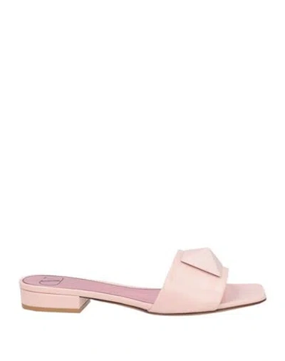 Valentino Garavani Woman Sandals Blush Size 6 Calfskin In Pink