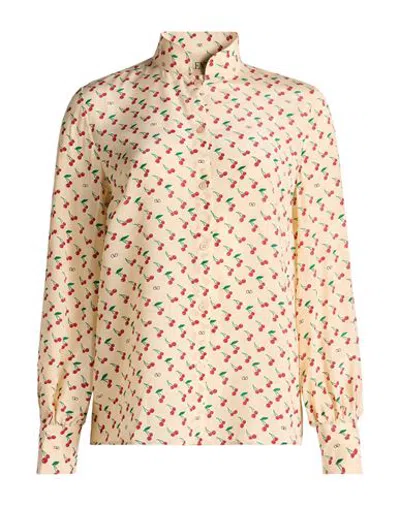 Valentino Garavani Woman Shirt Cream Size 4 Silk In Brown