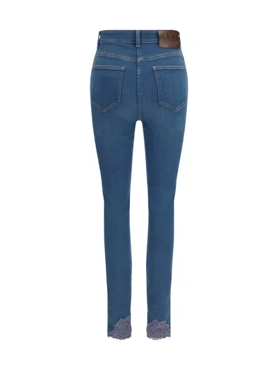 Valentino Lace-trimmed High-rise Jeans In Blue