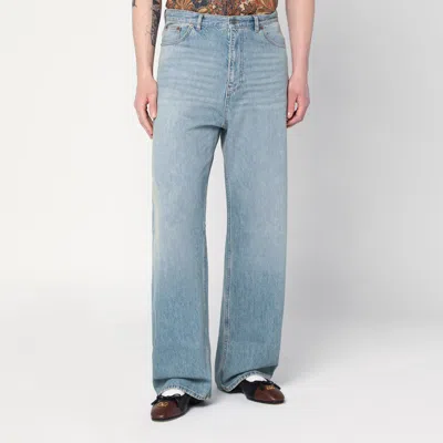 Valentino Light Blue Jeans With Washed Effect