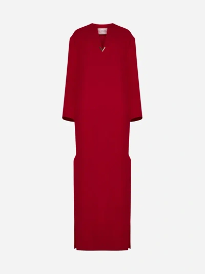 Valentino Long Silk Dress In Red