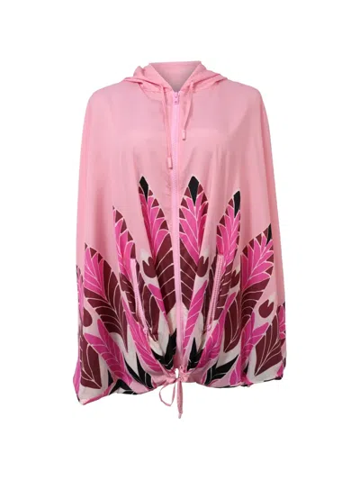 Pre-owned Valentino Printed Hooded Jacket In Pink