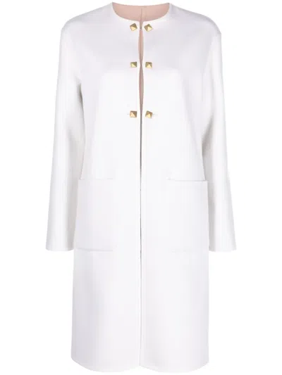 Valentino Reversible Cashmere Coat In White