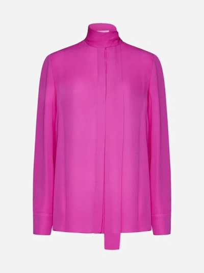 Valentino Silk Shirt In Pink Pp