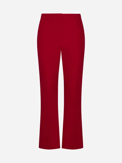 Valentino Silk Trousers In Red