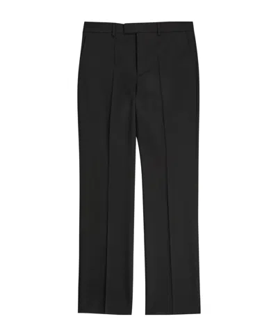 Valentino Simple Wool Trousers In Black