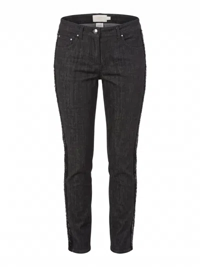 Valentino Skinny Jeans With Pailettes In Gray