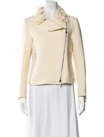 Pre-owned Valentino Technocouture Wool Biker Jacket In Neutrals