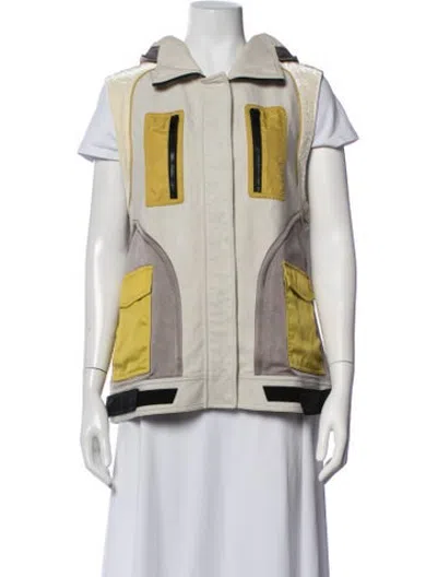 Pre-owned Valentino Utility Hooded Vest In Neutrals