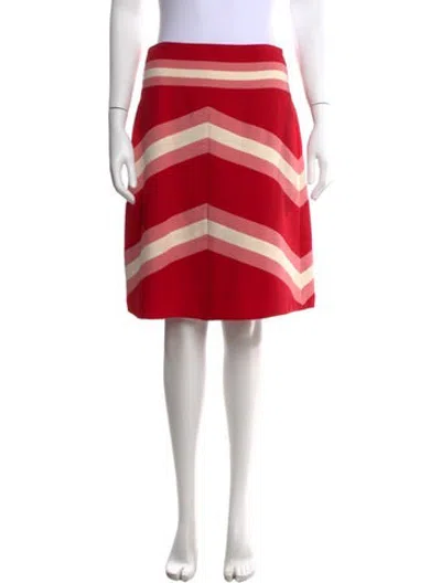 Pre-owned Valentino Virgin Wool Mini Skirt In Red