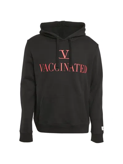 Pre-owned Valentino Vlogo Printed Hoodie In Black