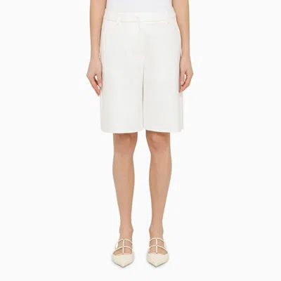 Valentino White Cotton Bermuda Shorts Women | ModeSens