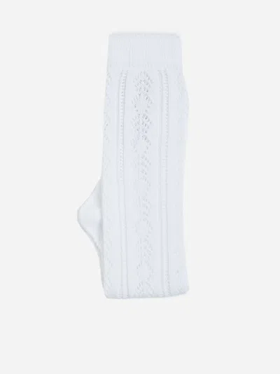 Valentino White Pointelle Knit Socks
