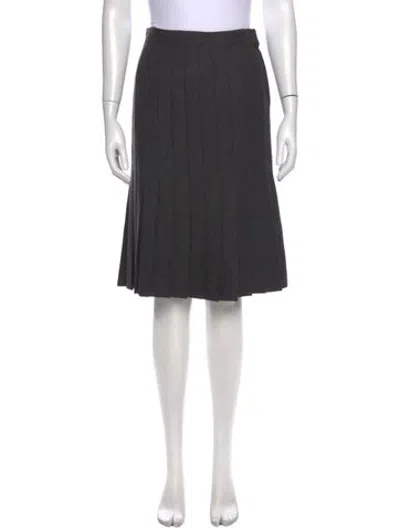Pre-owned Valentino Wool Midi Length Skirt In Grey