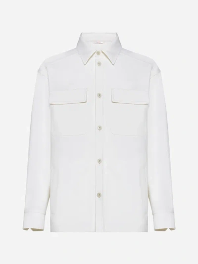 Valentino Wool Overshirt In Ivory