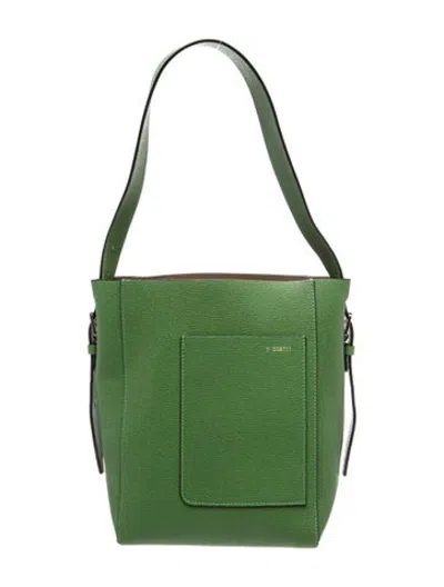 Pre-owned Valextra Leather Shoulder Bag In Green