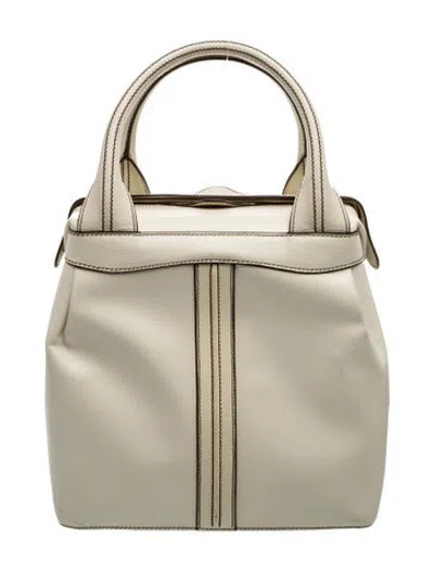Pre-owned Valextra Leather Top Handle Bag In Neutrals