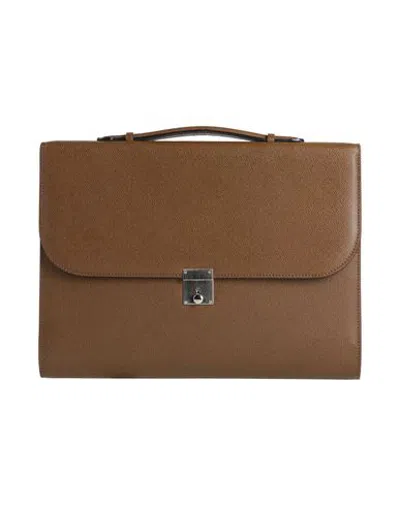 Valextra Man Clutch Brown Size - Leather