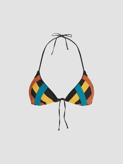 Valimare Women's Ibiza Colorblocked Bandage Bikini Top In Black Multi