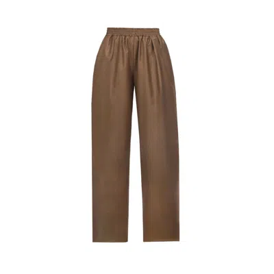 Van Brussel Women's Brown Soren Elasticated Waist Trouser In Toffee