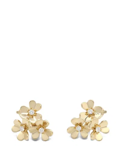 Pre-owned Van Cleef & Arpels 2010s Frivole Diamond Earrings In Gold