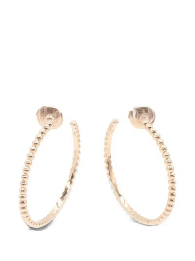 Pre-owned Van Cleef & Arpels 2010s Small Perlée Hoop Earrings In Pink