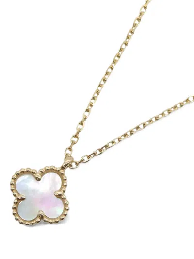 Pre-owned Van Cleef & Arpels 2010s Sweet Alhambra Mother-of-pearl Necklace In Gold